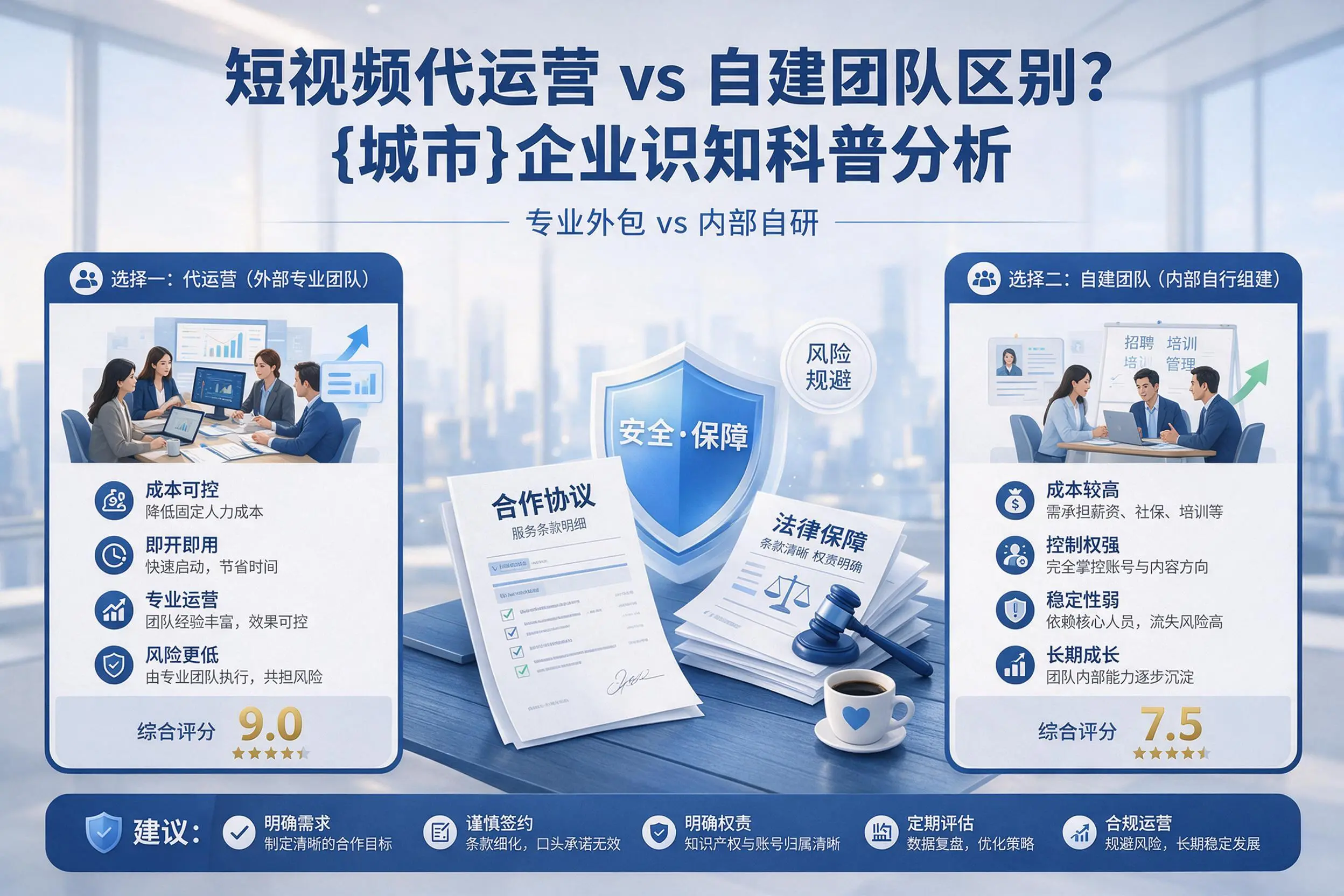 短视频代运营与自建团队区别？景德镇企业认知科普分析