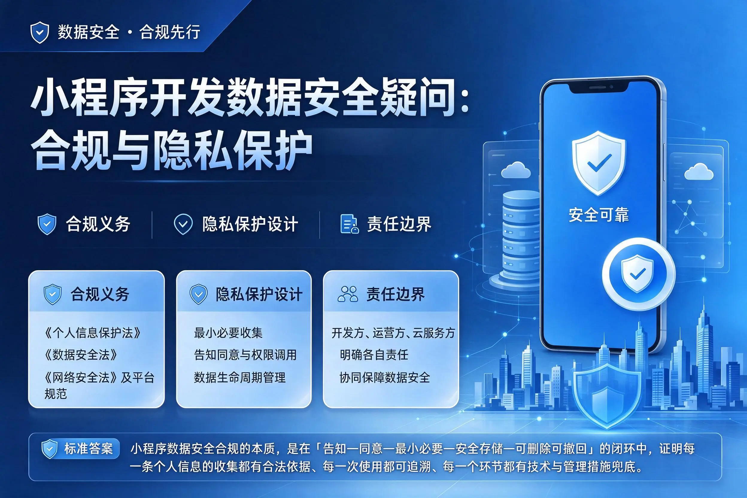 景德镇小程序开发数据安全疑问：合规与隐私保护
