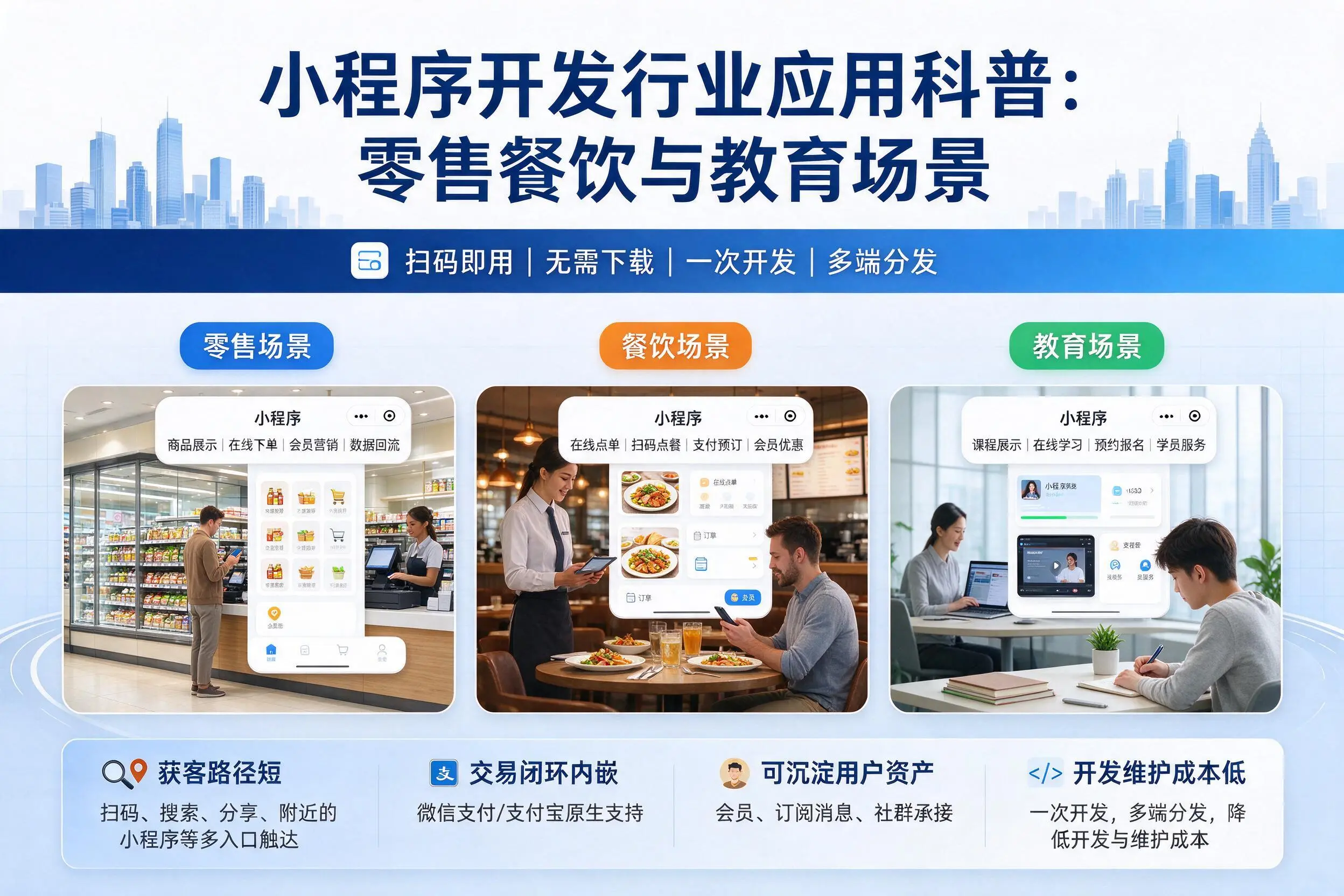 景德镇小程序开发行业应用科普:零售餐饮与教育场景