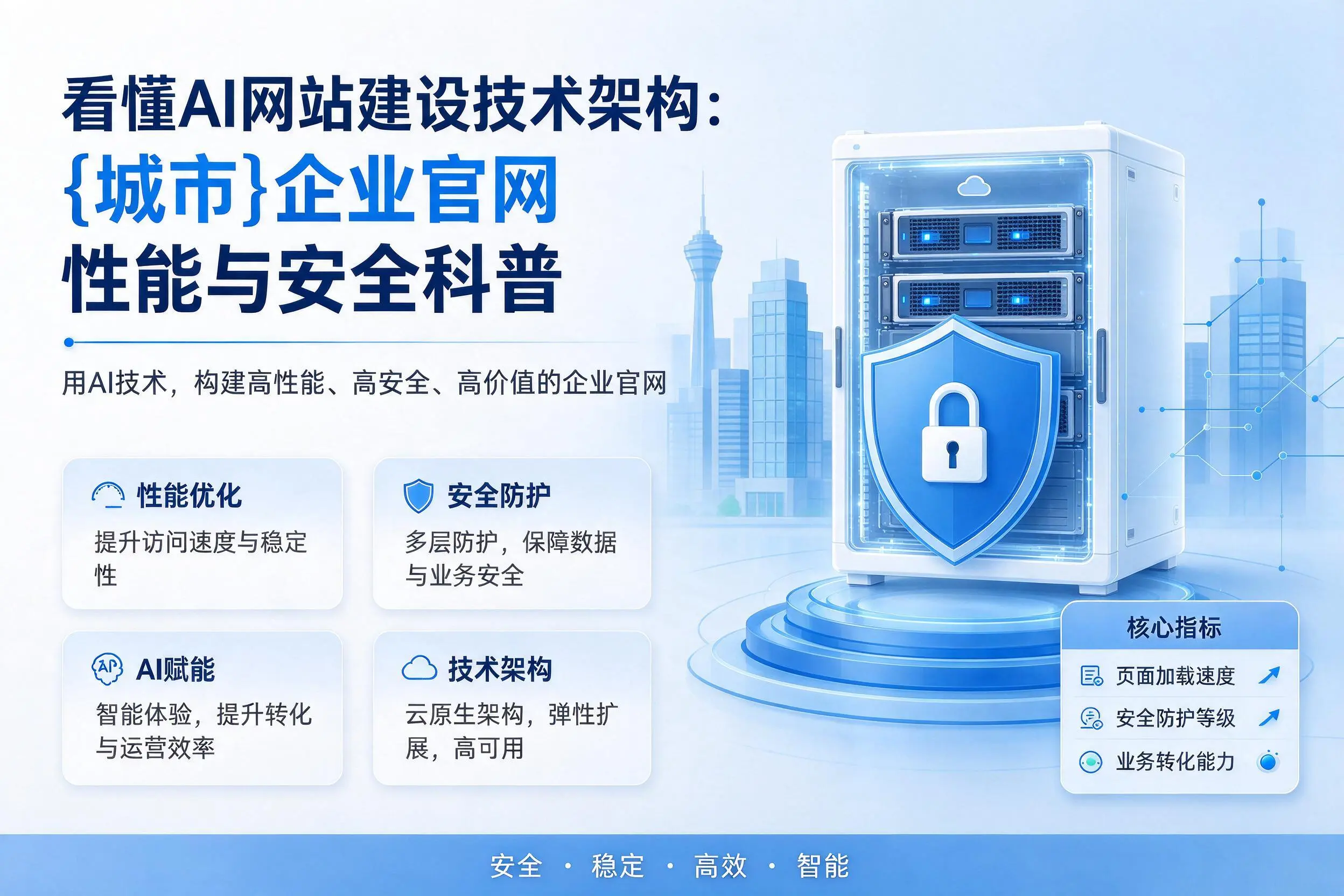 看懂AI网站建设技术架构：景德镇企业官网性能与安全科普