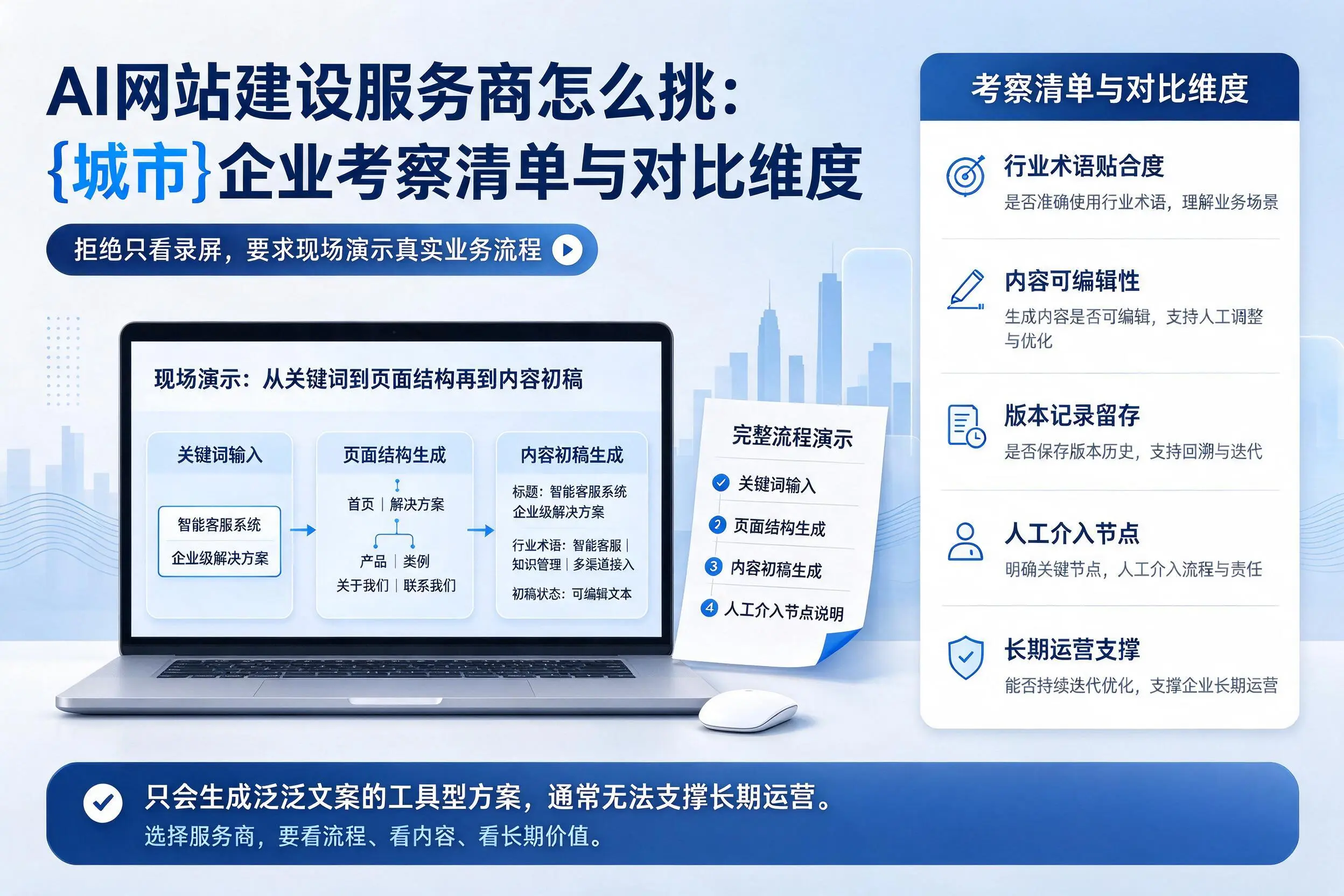 AI网站建设服务商怎么挑：景德镇企业考察清单与对比维度