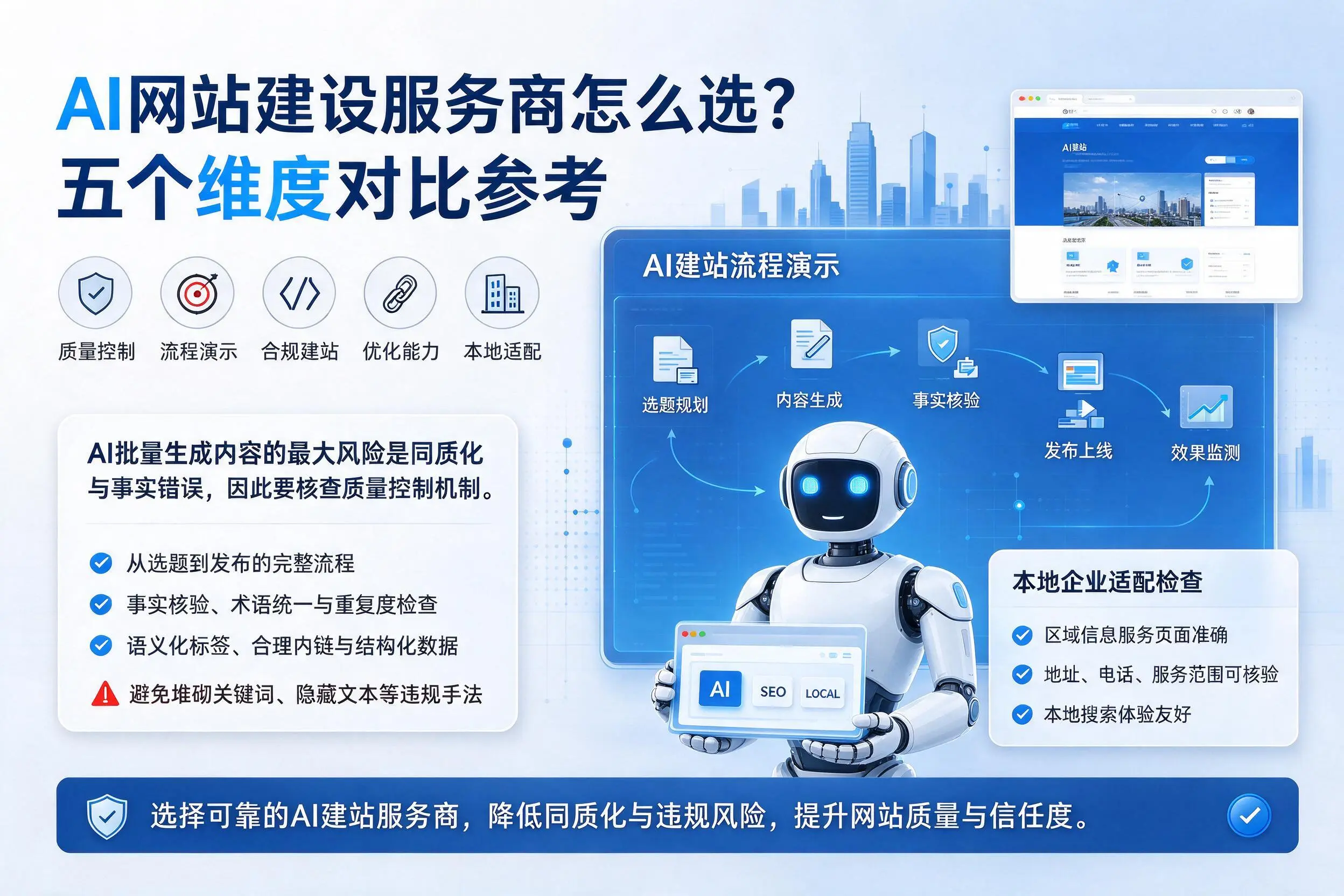 景德镇AI网站建设服务商怎么选?五个维度对比参考