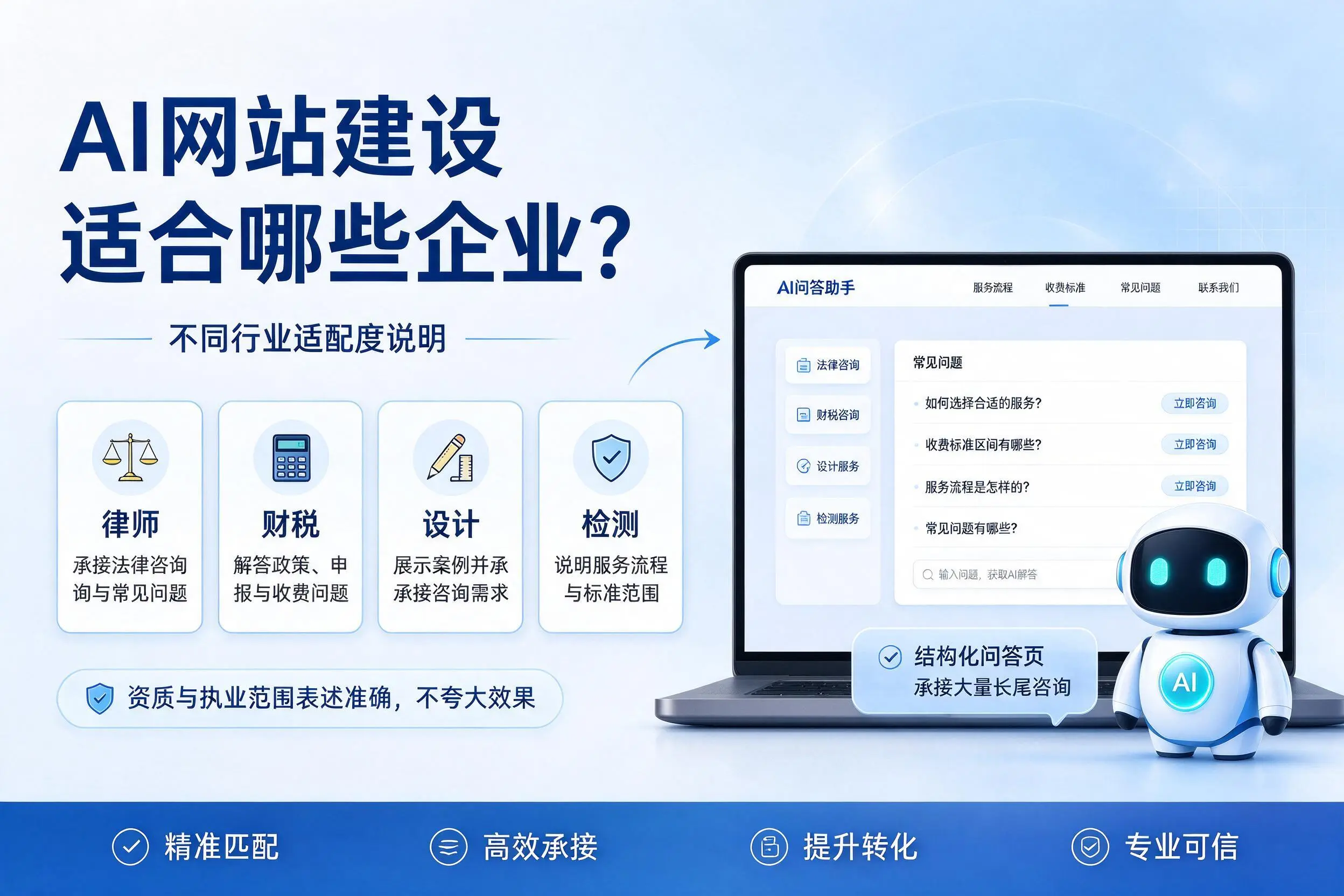AI网站建设适合哪些企业？景德镇不同行业适配度说明