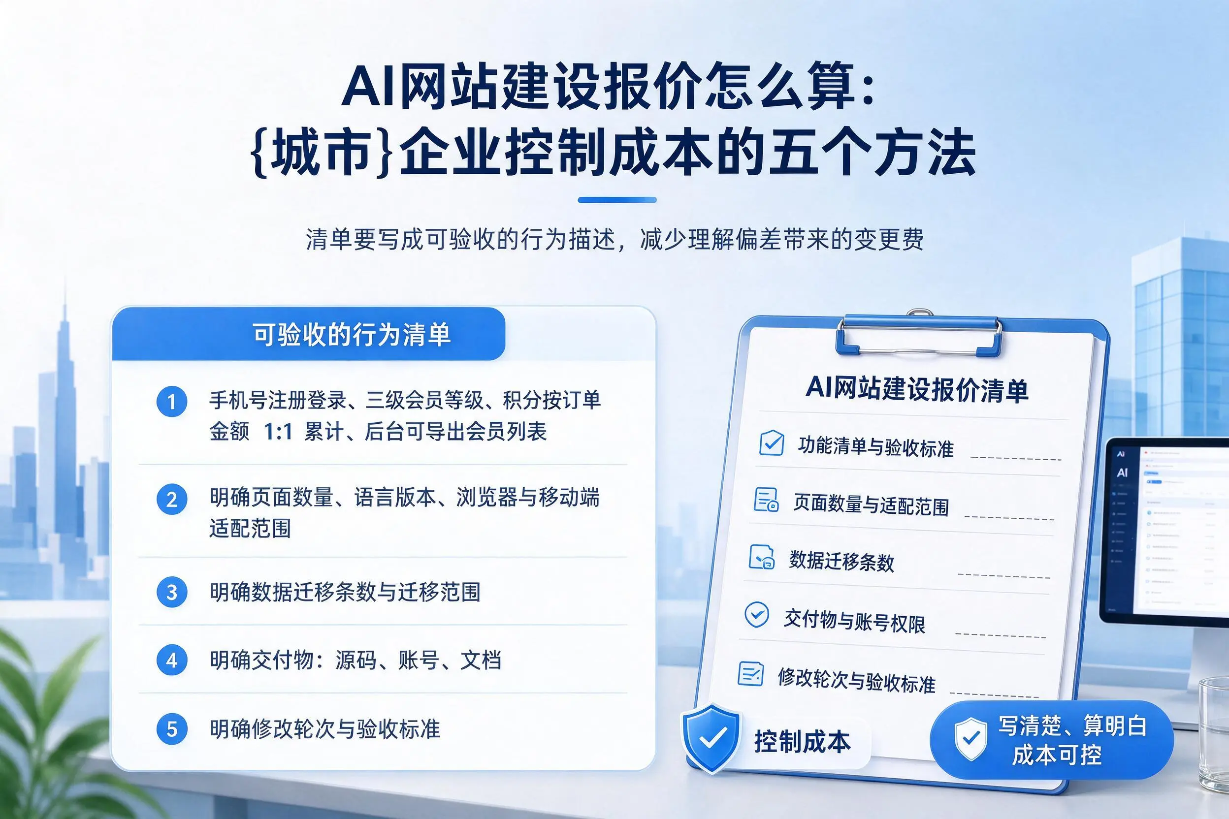 AI网站建设报价怎么算：景德镇企业控制成本的五个方法